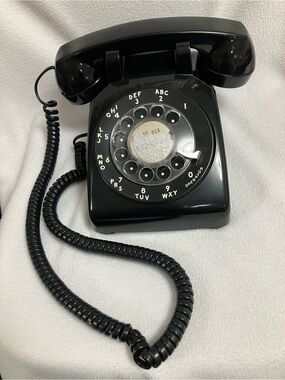 Vintage Black Rotary Desk Phone Western Electric 500M
